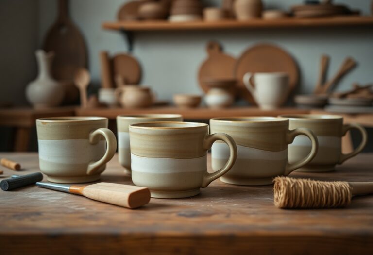 Técnicas de limpeza de bordas em canecas artesanais antes da queima de biscoito